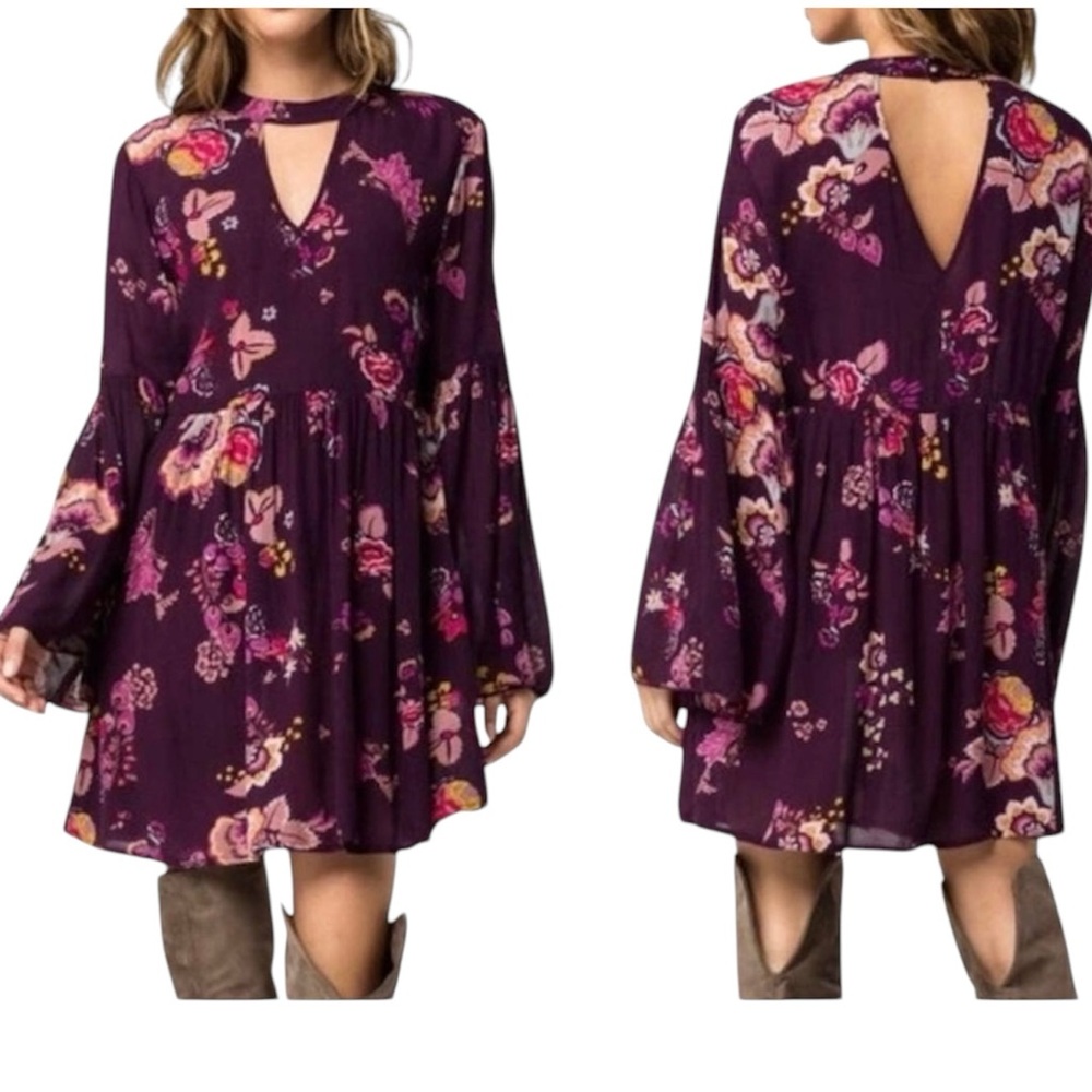 PATRONS OF PEACE Boho Floral Mini Dress